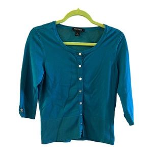 White House Black Market Teal Cardigan